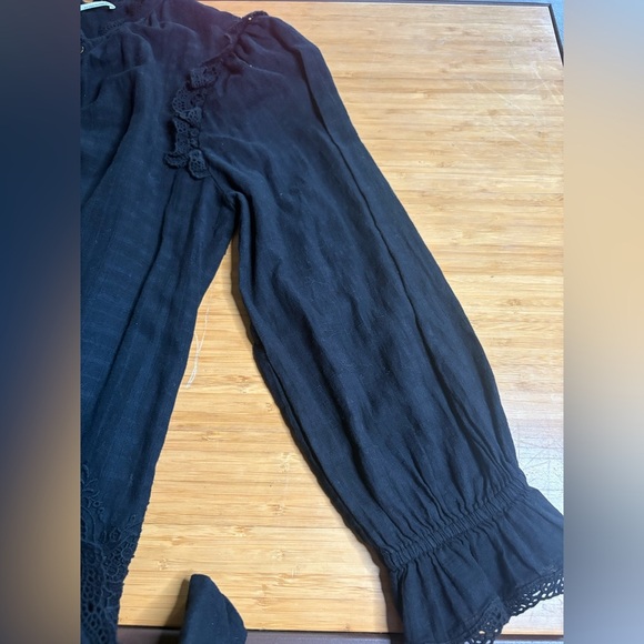 Ulla Johnson- Elegant Cotton Black Lace Trim Dress. Size 4 - Picture 5 of 6